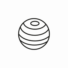 striped exercise ball icon sign vector