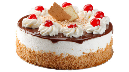 Exquisite Cherry Cheesecake Illustration on Transparent Backdrop for Food and Dessert Related Visuals