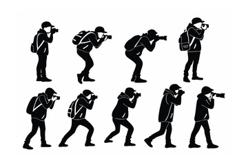 Photographer Silhouettes in Action: A collection of dynamic silhouettes captures photographers at work, each engrossed in capturing the perfect shot. From varied angles.