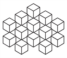 Minimal Geometric Cube Pattern Design – Modern Optical Art
