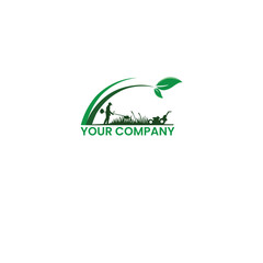 Lawn care service logo of lawn care landscape grass concept logo  
