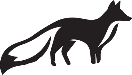 Elegant Black and White Wolf Silhouette Vector Illustration