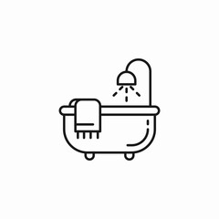 Obraz premium bathtub with towel icon sign vector