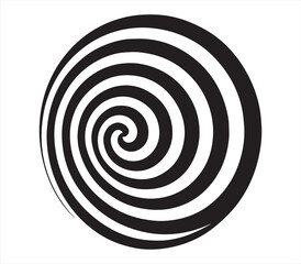 Fototapeta premium Hypnotic Spiral Optical Illusion | Black and White Abstract Swirl Line Art Vector