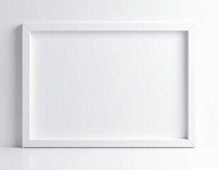 シンプルな白壁に映えるミニマルな額縁。AI生成画像。カラーハーフトーン。