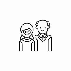 elderly couple smiling icon sign vector