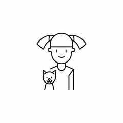 girl cat icon icon sign vector
