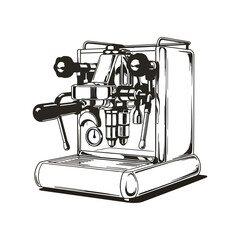 Espresso Machine Illustration, isolated on white background, vector
