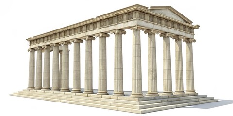 Classical Greek Temple Columns 3D Render,Architecture,Ancient Greece