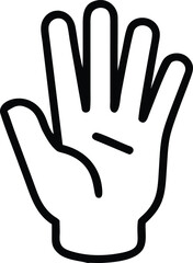 Three fingers gesture for navigation and control isolated on white background