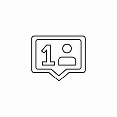 social media follower notification icon sign vector