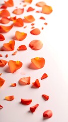 Rose petals scattered