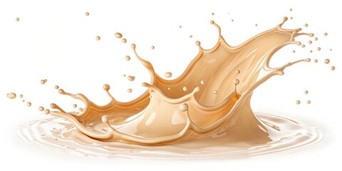 Creamy Beige Liquid Splash, Liquid Dynamics, Fluid Flow Liquid photography, splash photography