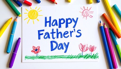 Child's drawing Happy Father's Day card (1)