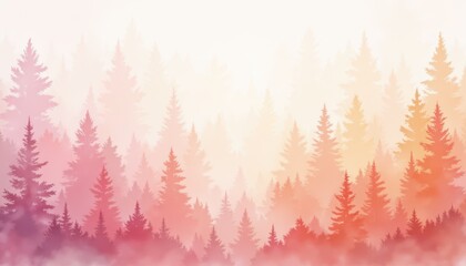 Enigmatic misty forest, majestic trees and foggy landscape nature photography misty