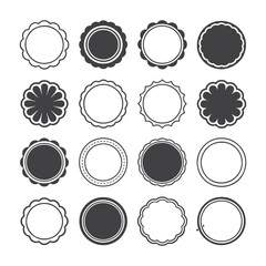 round decorative label frame, ornamental circular frame vector illustration