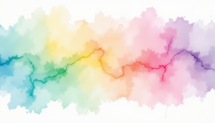 Obraz premium Dreamy watercolor cloudscape, a colorful sky background for artistic creations vivid