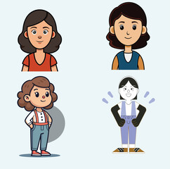 Fototapeta premium A set of cartoon business people icons in various occupations and poses