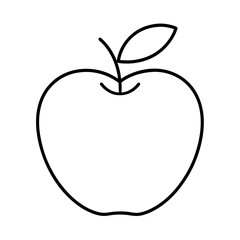 A delicious red apple vector illustration with a fresh green leaf, perfect for a healthy food icon or organic fruit design