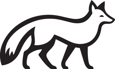 Elegant Black and White Wolf Silhouette Vector Illustration