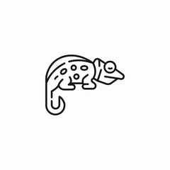 chameleon animal lizard reptile icon sign vector