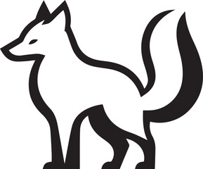 Elegant Black and White Wolf Silhouette Vector Illustration