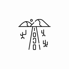 desert road cactuses icon sign vector