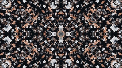 Photo of intricate abstract pattern with a kaleidoscope effect creating a visually stunning and mesmerizing symmetrical design