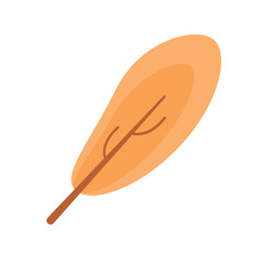 Golden yellow oval leaf shape. Vector