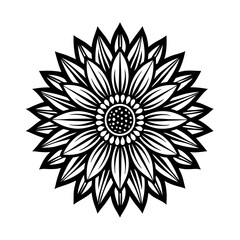 Abstract floral vector design featuring a round pattern of colorful summer blossoms, leaves, and sun symbols for a decorative nature wallpaper