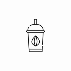 iced coffee cup icon sign vector
