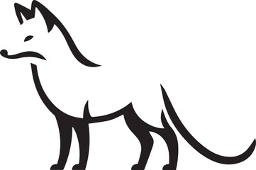 Elegant Black and White Wolf Silhouette Vector Illustration