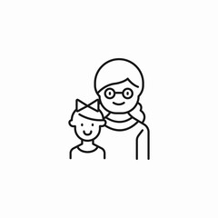 mother and son together icon sign vector