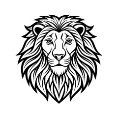 Vector illustration of a majestic lion head, a powerful symbol for a wild animal tattoo or art