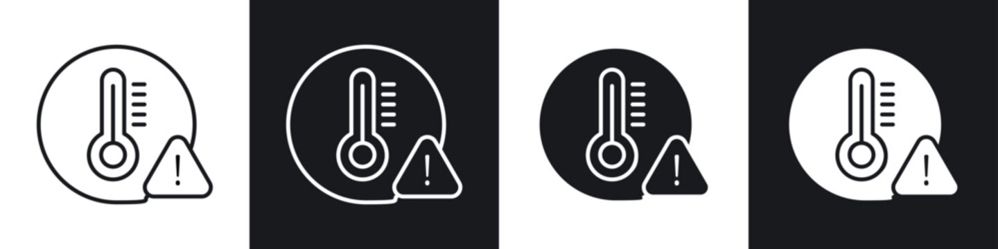 Temperature warning sign icon vector - Sign or Symbol collection
