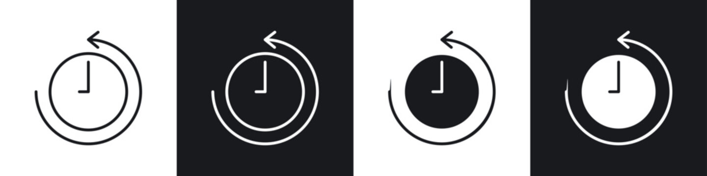 Rewind time icon vector - Sign or Symbol collection