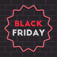 Black Friday burst badge design. Vector