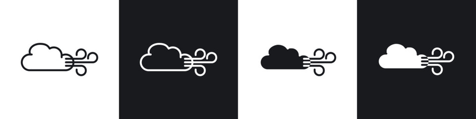 Wind clouds icon vector - Sign or Symbol collection