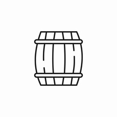wooden beer barrel icon sign vector