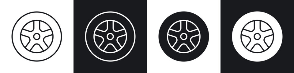Fototapeta premium Tyre icon vector - Sign or Symbol collection