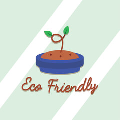 Seedling in blue pot design. Vector