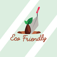 Seed planting with trowel. Vector