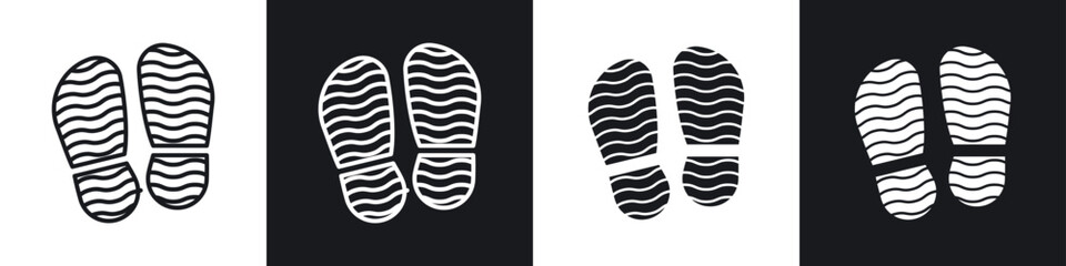 Shoe print icon vector - Sign or Symbol collection