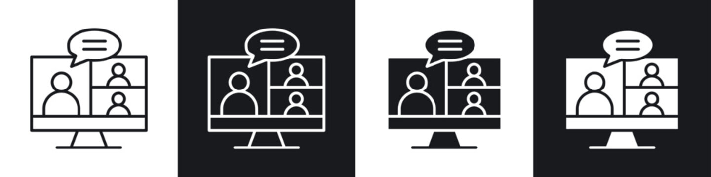 Online meeting icon vector - Sign or Symbol collection