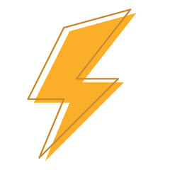 Yellow lightning bolt icon. Vector