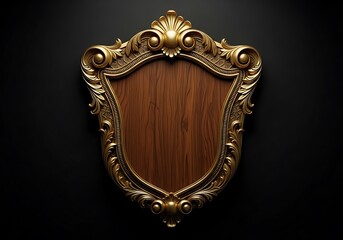 Ornate golden shield frame