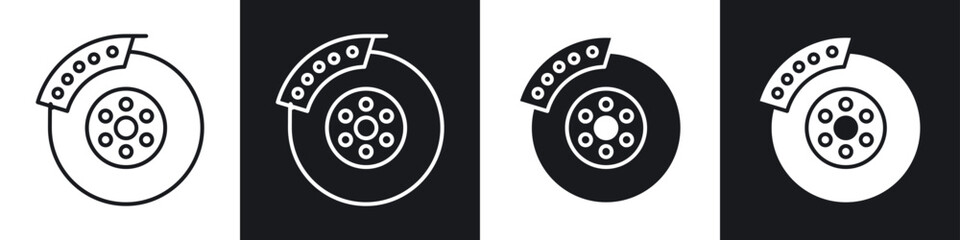 Disk brake icon vector - Sign or Symbol collection