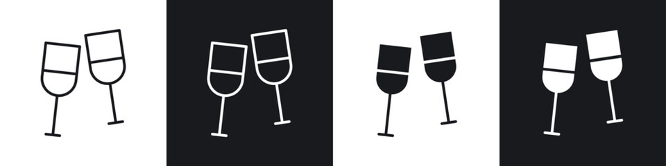 champagne glasses icon vector - Sign or Symbol collection