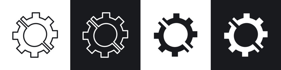 Broken gear icon vector - Sign or Symbol collection