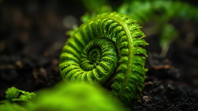 Intricate spiral fern pattern